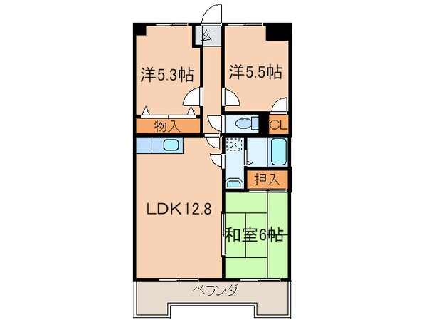 サンローゼ本城東の物件間取画像